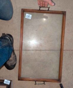 Glass top serving tray