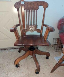 Press Back Wooden Office Chair