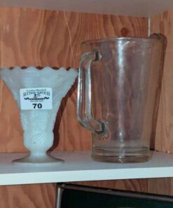 Milk Glass vase and pitcher