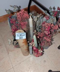 Candles, dry flower arrangement