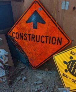 Orange Construction road sign