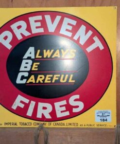 "Prevent Fire Always Be Careful" Imperial Tobacco sign
