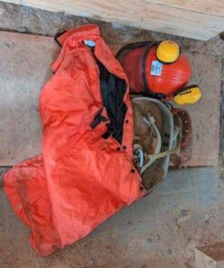 Safety hat, harness, high visibility gear