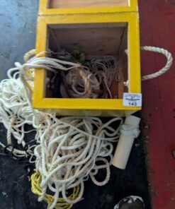 Rope assortment in wooden lock box