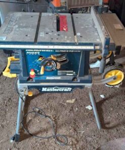 Mastercraft Hawkeye laser table saw on stand