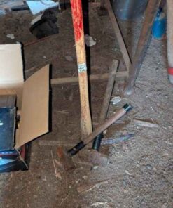 Sledge hammers and pick axe