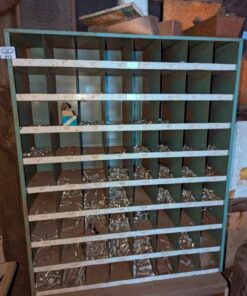 Steel hardware organizer and contents