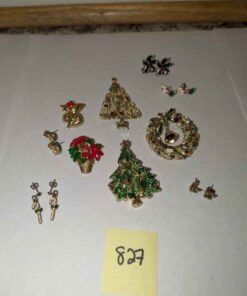 Christmas earrings and brooches