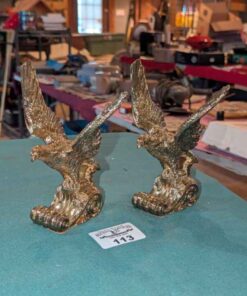 Pair of Metallic Eagle Statues
