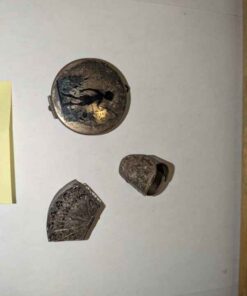 Vintage compact, Fan shaped pill box and ring