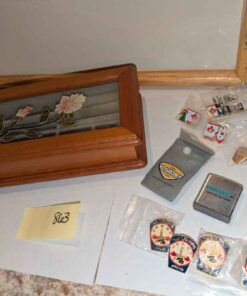 Jewel Box, lighter, assorted pins