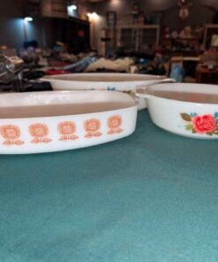 Pyrex Cottage Rose & Federal glass Connoisseur dishes