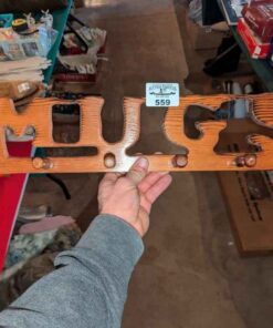 Wooden "mugs" sign