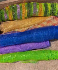 Rolls of Decorative large mesh ribbon