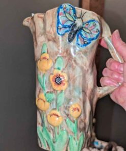 E Radford Majolica Butterfly Pitcher