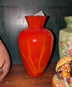 Red Blue Mountain Pottery Vase