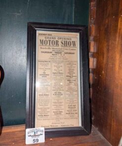 1950 Recorder and Times Motor show framed advertising