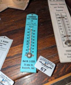 Saunders Fur Storage Co of Brockville Wooden advertising Thermometer
