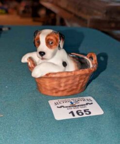 Royal Doulton Single Puppy in a basket H.N 2587
