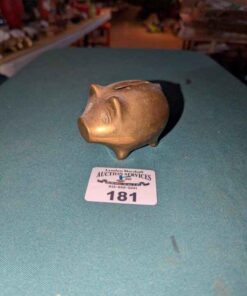 Brass Pig Coin Bank