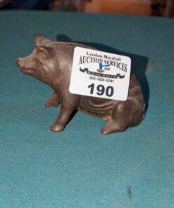 Cast Sitting Pig Coin Bank