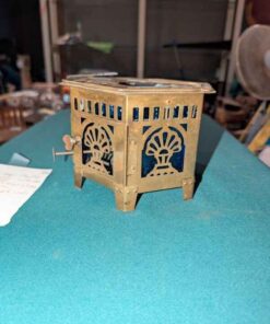 Vintage Brass warmer with Cobalt blue inserts