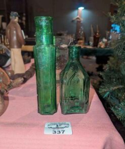 Chief Wanoo Electric Tonic Green Glass Bottle, etc