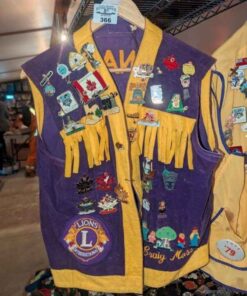 Lion's Club Vest and assorted Pins