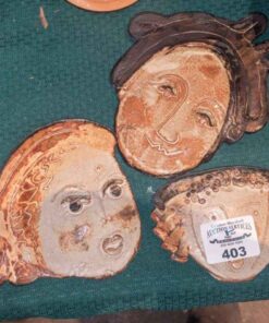 Signed Ceramic Face Wall plaques