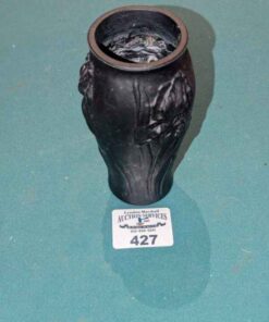Black raised Iris vase