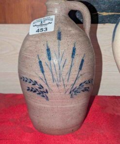 Stoneware finger jug with Cobalt Wheat pattern
