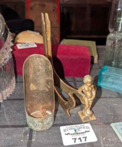 Brass Cherub, Brass Candle & plate holder