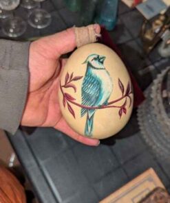 Hand Painted Blue Jay Egg
