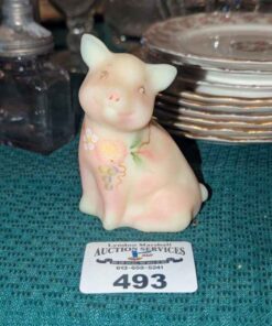Fenton Burmese glass pig figurine