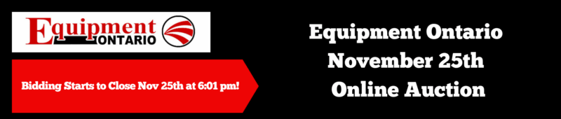 Equipment Ontario January 20th Online Auction