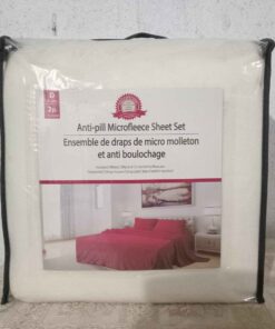 Double size microfleece sheet set off white