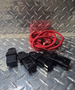 Qty 4 heavy duty locking tarp clamps with bungee straps