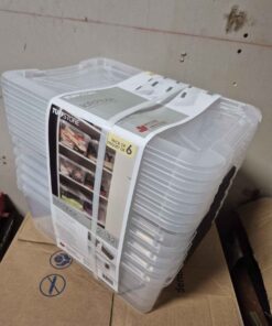 Pack of six storage containers with lids