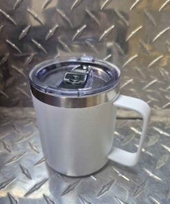 White insulated coffee mug