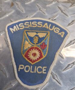 Mississaga police iron on patch, BLUE, white RED