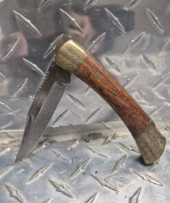 Antique brass and woodhandle folding knife