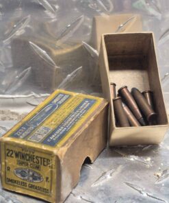 Antique winchester 22 box with unspent shells