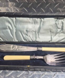 Walker and Hall silver plated meat carving set with case