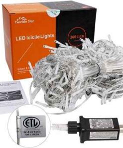 345 TWINKLE STAR 360 29.5' CHRISTMAS LIGHTS 8 Modes Curtain Fairy Lights with 60 Drops,