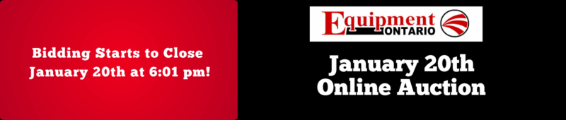 Equipment Ontario January 20th Online Auction