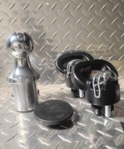 truck bed ball hitch with safety chain hooks