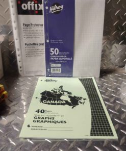 Page protectors , graph papers and notebook