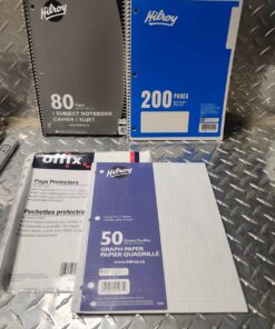 80 and 200 Page notebooks 50 graph papers and Page protectors