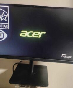 Monitor on stand with power cord