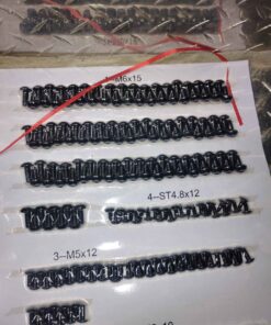 Black metric bolts and screws